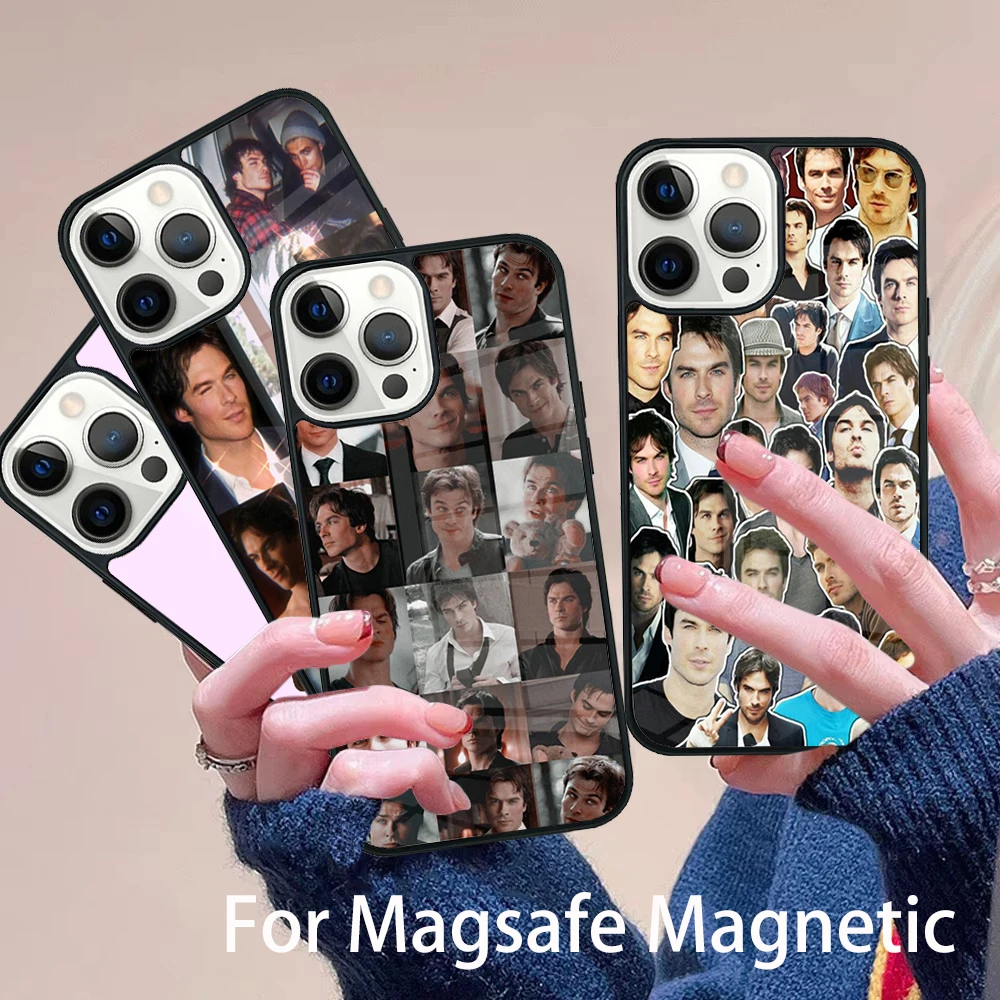 

Damon Salvatore The Vampire Diaries Phone Case Magesafe Magnetic Wireless Charge Cover For IPhone 16 11 12 13 14 15 Pro Max Plus
