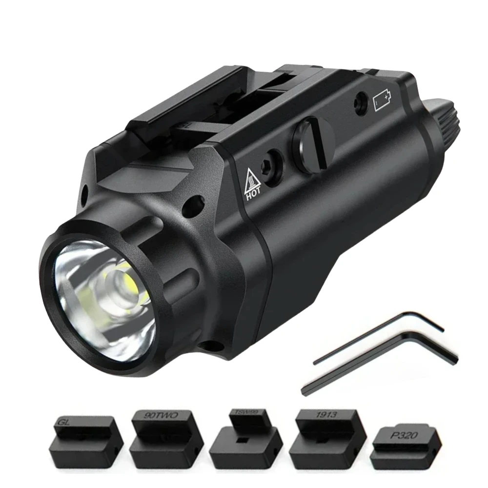Linterna LED táctica portátil, 1000 lúmenes, HL-20, arma, luz estroboscópica, modo de 20MM, llaves de localización de riel, antorcha de caza al aire libre