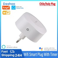 16A Italy Chile Socket Power Wifi Smart Plug With Timer USB Charger Tuya SmartLife APP Voice Control Works For Google Home Alexa