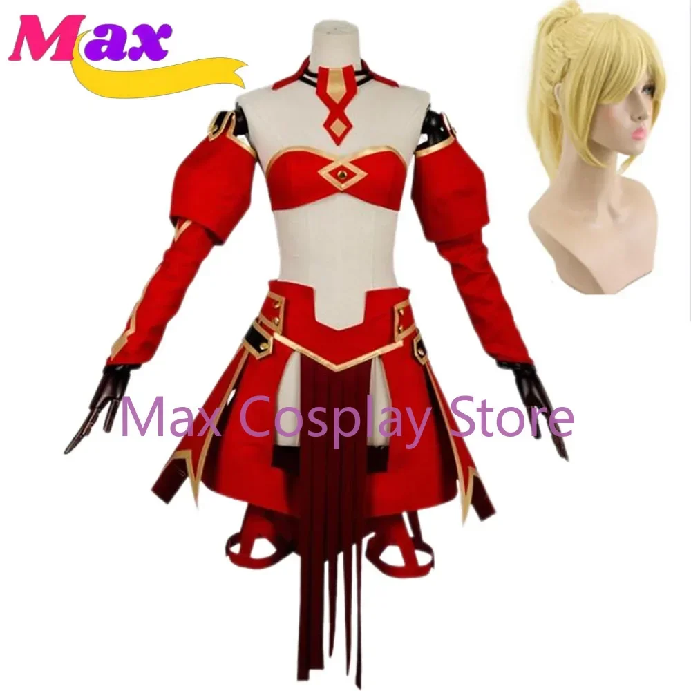 Disfraz de Max FGO Astolfo, disfraz de Fate Apocrypha Saber of Red Mordred, disfraz de Cosplay de juego para mujer, conjunto completo de tamaño personalizado