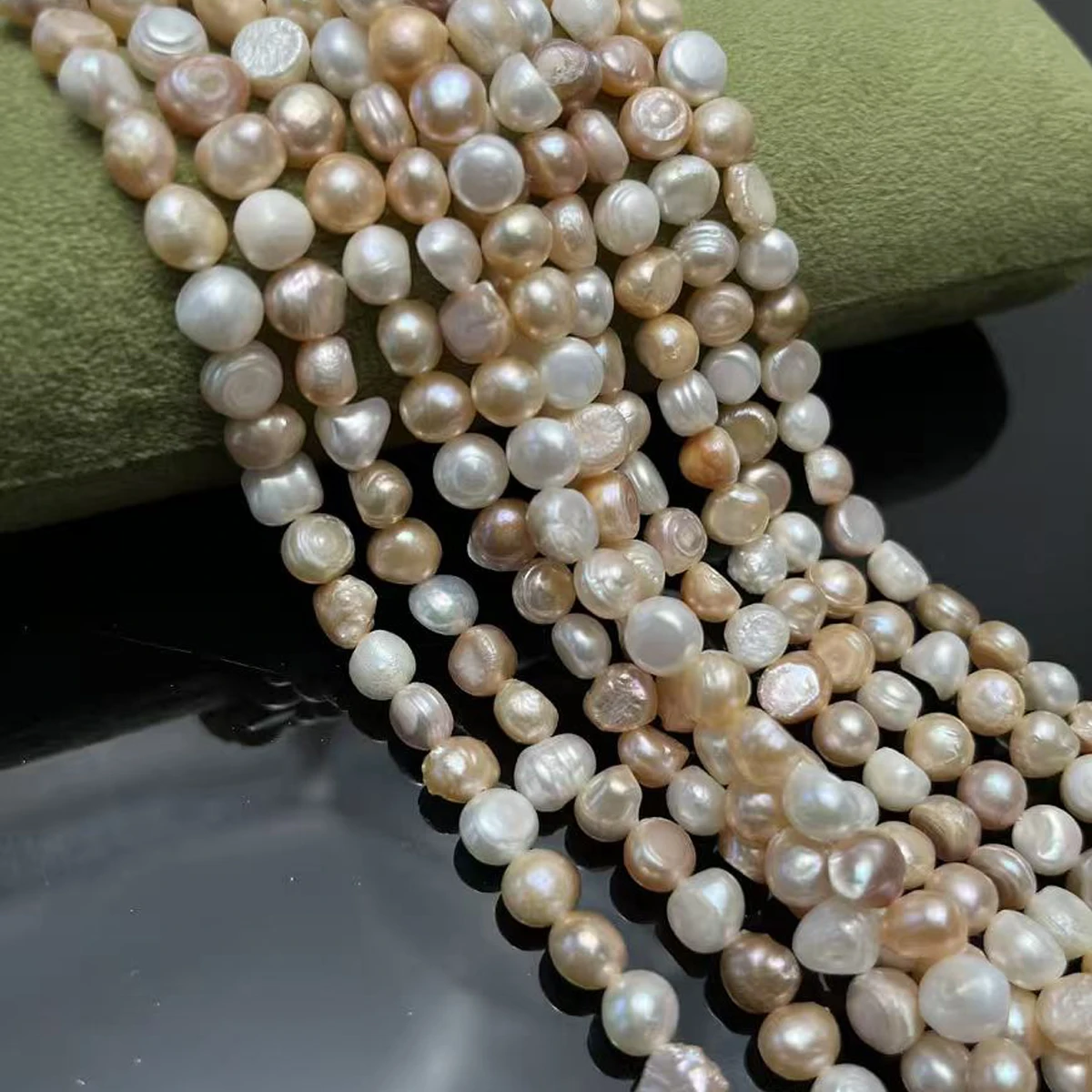 Großhandel Natürliche Süßwasser Perle 7-8mm Unregelmäßige Mischfarben Perlen Halskette Schmuck Machen DIY Armbänder Ohrring Zubehör