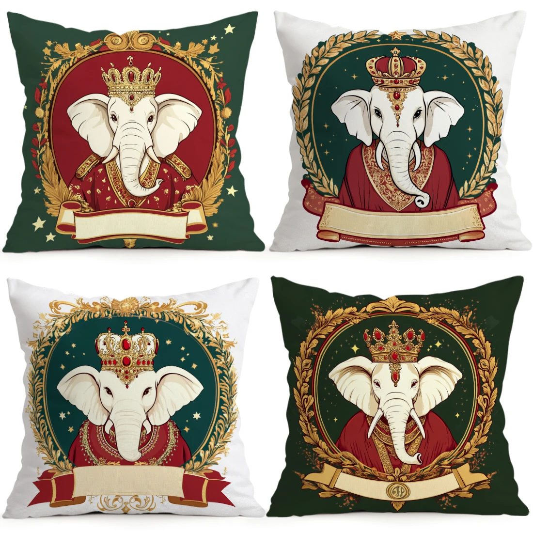 Badge Elephant Pillowcase Printed Polyester 40/45/50cm Throw Pillowcover Decorative Sofa Cushion Pillowslip Home Decor