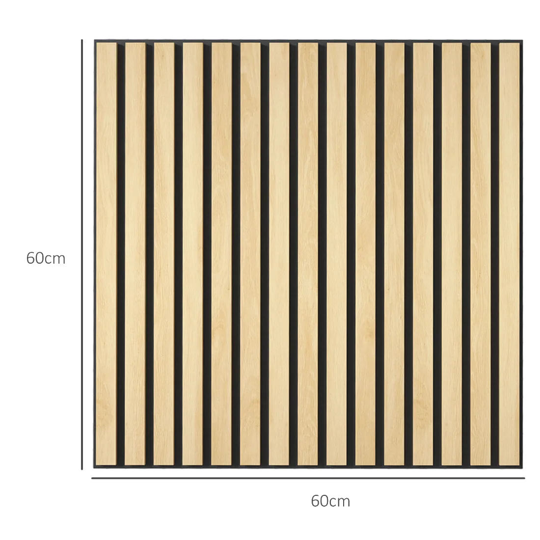 Set aus 4 Eichen 3D Akustik-Wandpaneelen 60x60cm, DIY Schalldämmende Wandplatten für Wohnzimmer, Heimbüro & Studio