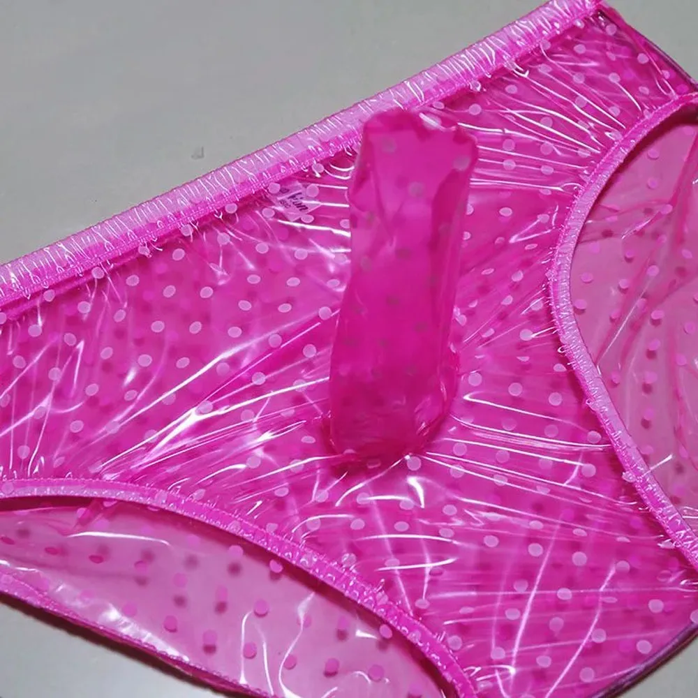 

4XL-S сексуальные мужские трусы с низкой талией, водонепроницаемые трусы для взрослых и детей, ABDL, мягкие прозрачные трусы в горошек JJ, пластиковые трусы из ПВХ