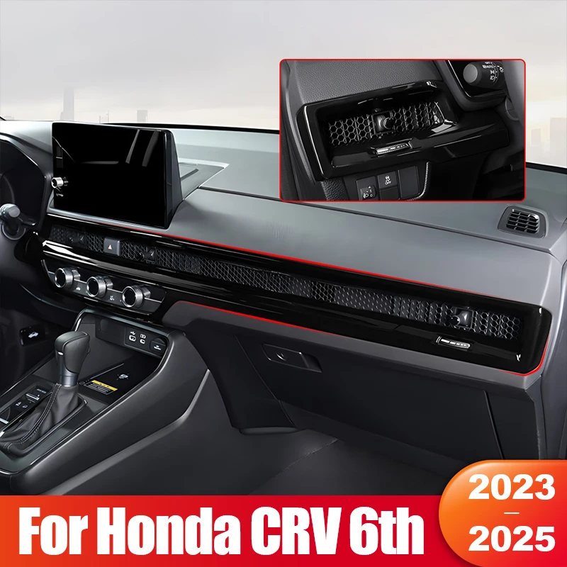 

Для Honda CR-V CRV 6-го поколения 2023 2024 2025 автомобильная центральная панель управления, вентиляционное отверстие для кондиционера, накладка, аксессуары