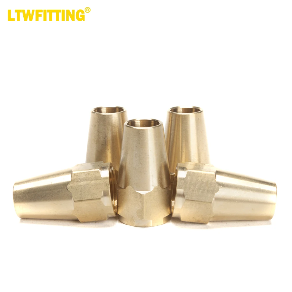 

LTWFITTING Brass 1/2" OD 45 Degree Flare Long Nut,Brass Flare Tube Fitting(Pack of 5)