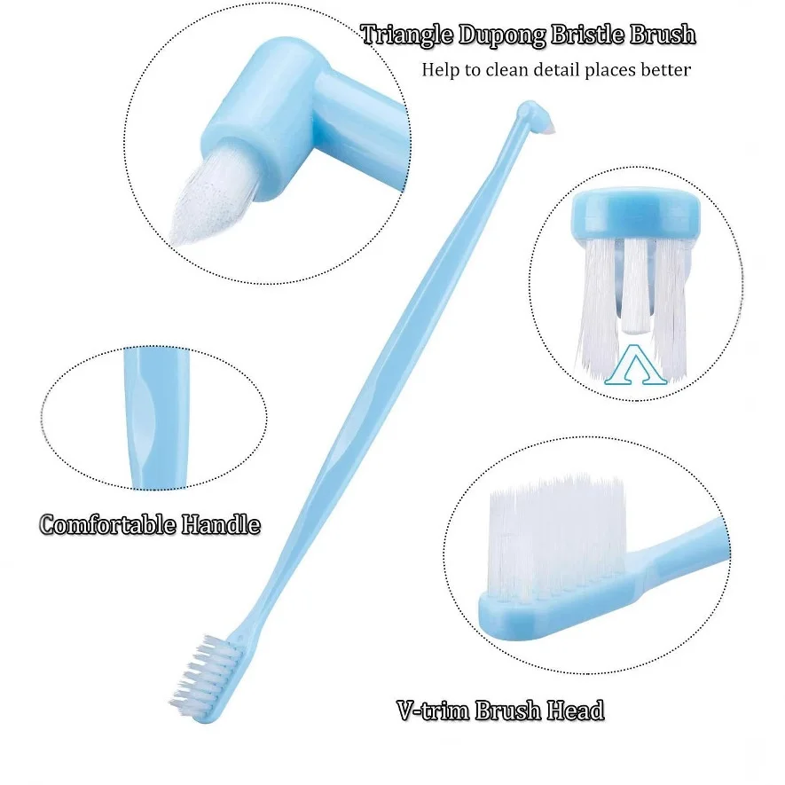 20 Stück 2-in-1 Zahnbürste mit Interdental- und Weisheitszahn-Bürstenköpfen für umfassende Mundpflege – Detail 2