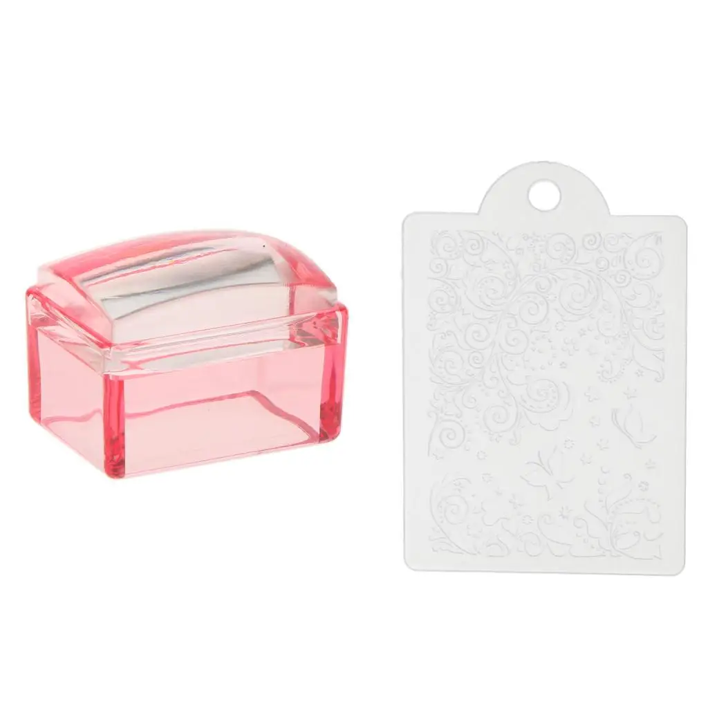 Силиконовый прямоугольный штамп со скребком, изображением пластины, маникюрные инструменты, набор для полировки «сделай сам»