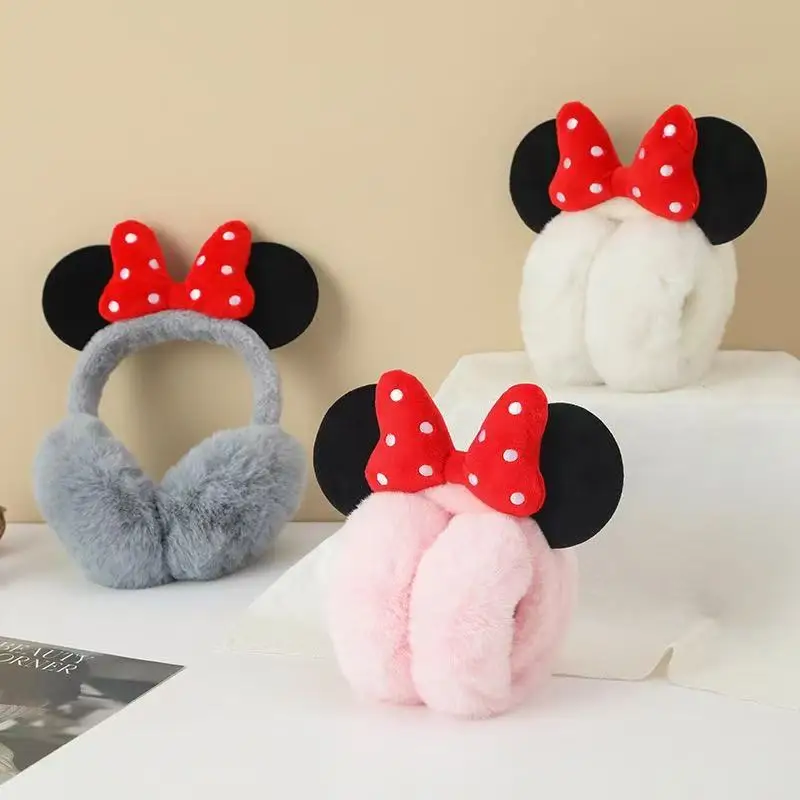 Mouse animation peripheral cartoon bow shape autumn and winter warm Plush Cold-proof Anti-freezing Thickened Ear Warm Ear Bag ﻿