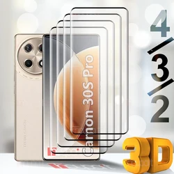 4/3/2Pcs 3D Tempered Glass For TECNO Camon 30s Pro Screen Protector Explode Proof Hard film Glass
