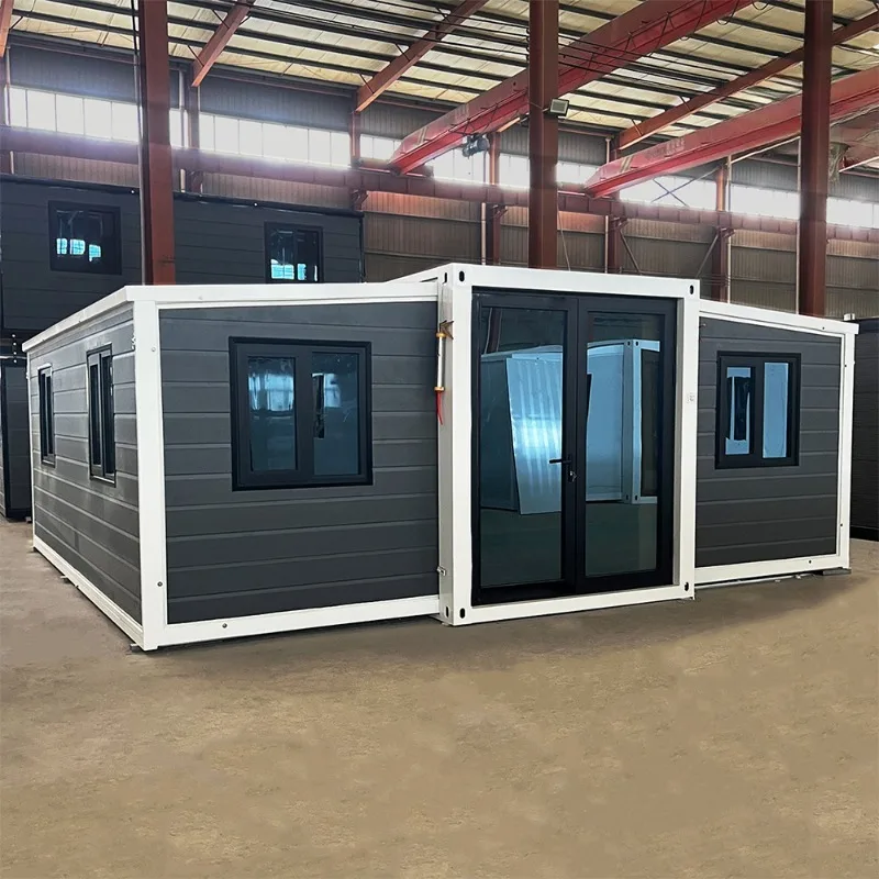 US Villa Easy Installation Shipping 40FT Expandable Folding Module Prefabricated Home Office Solar Small Container House