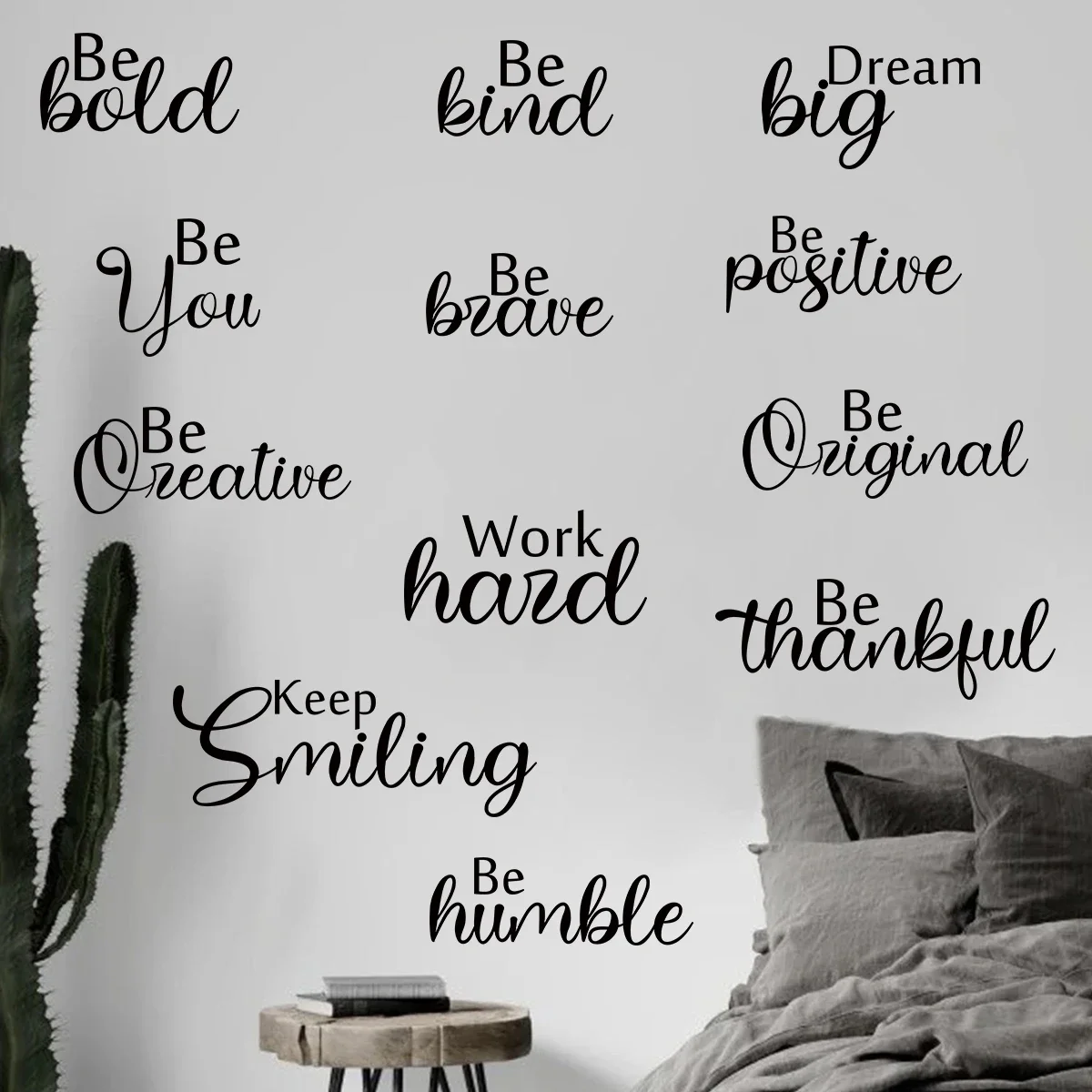 English Sweet Encourage Text Wall Stickers for Kids Room Bedroom Wall Decals Living Study Room Decoration Child Home Decor