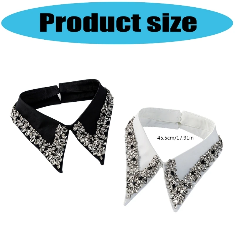  Elegant Detachable Shirt Neckpiece With Sparkling Stones For Professional Wear And Daily Fashion