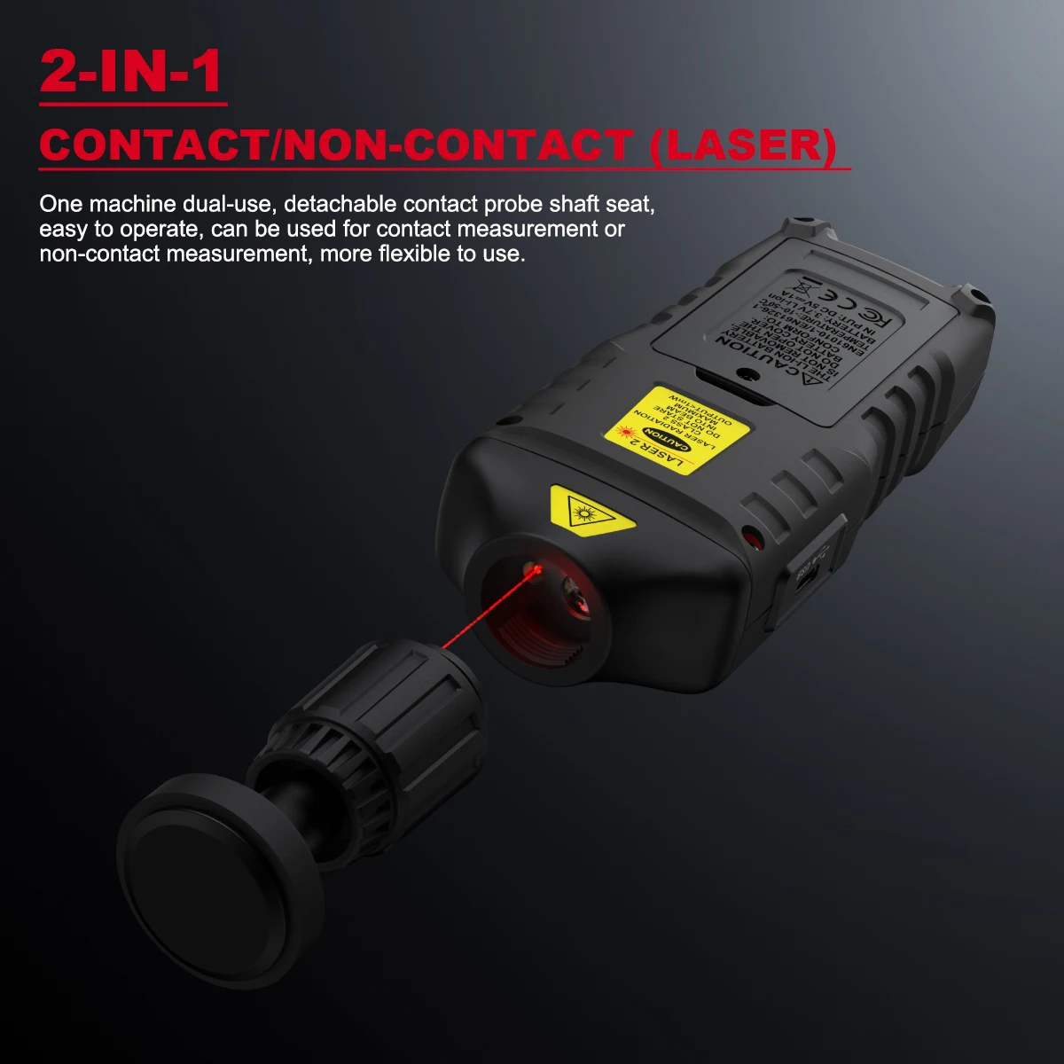 HABOTEST HT671 2-in-1 Kontakt- und Berührungsloser Laser-Tachometer (umschaltbarer Modus) 10-99999 Zählbereich Wiederaufladbarer Tachometer – Detail 7