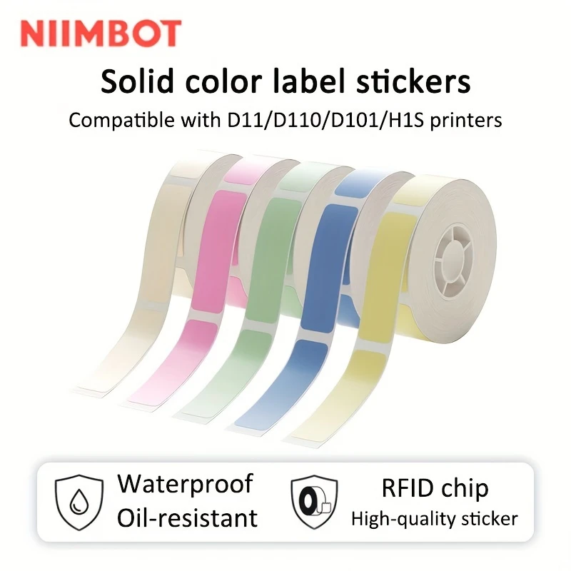 Niimbot Thermal Label Paper 3 Rolls/Set Waterproof Scratch-Resistant Tape Sticker for D110 D11 D101 H1 H1S Smart Label Printer