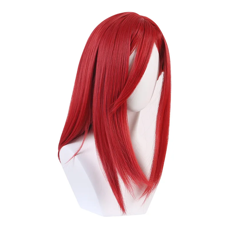 Peluca de Cosplay de caballo de leopardo de corte de mil prisión azul, peluca de Cosplay de Anime estilo trenzado de gatillo lateral rojo