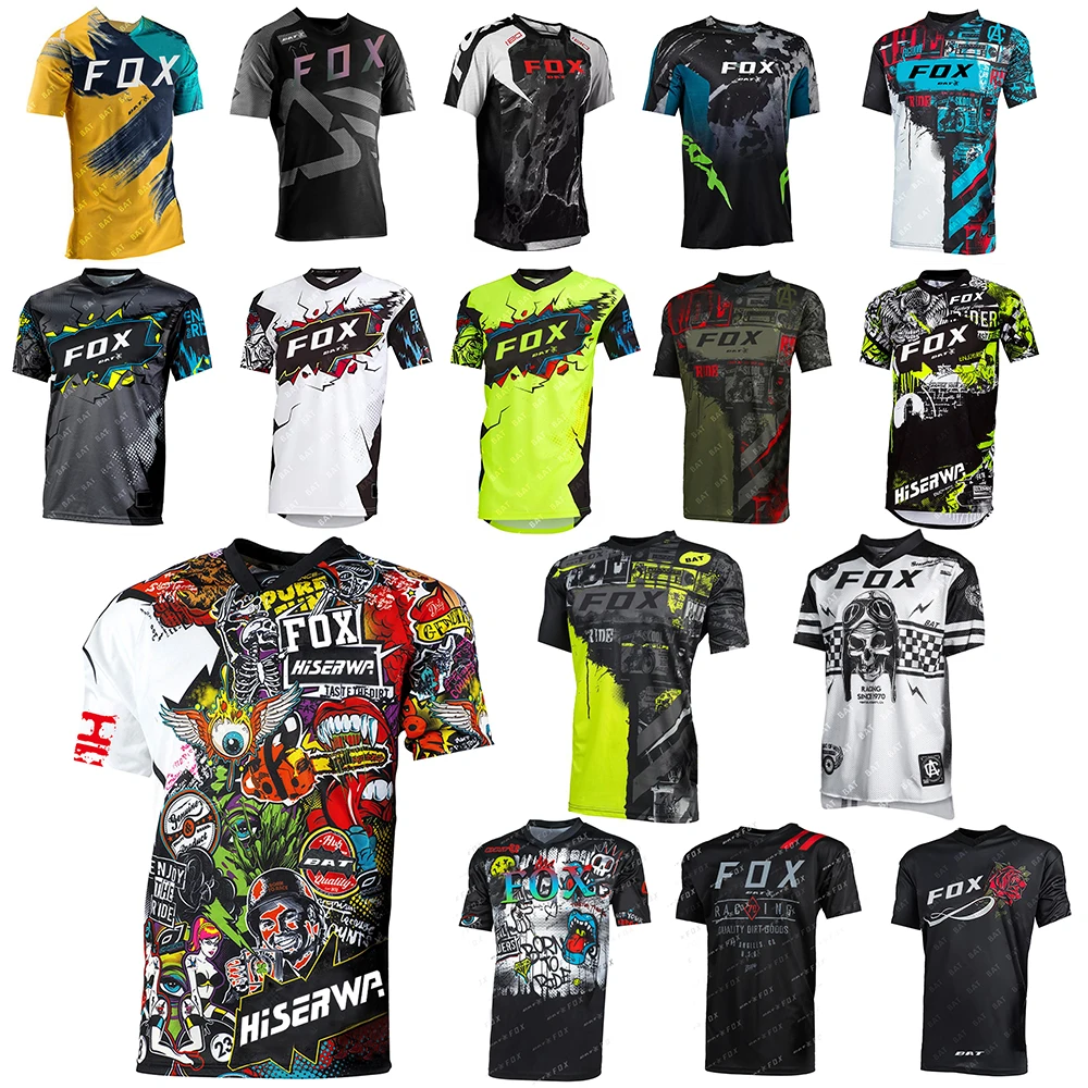 

Camiseta Motocross T-Shirt Short Sleeves BAT FOX T-Shirt Downhill Jersey Off Road Motorcycle Cycling jersey Maillot ciclista