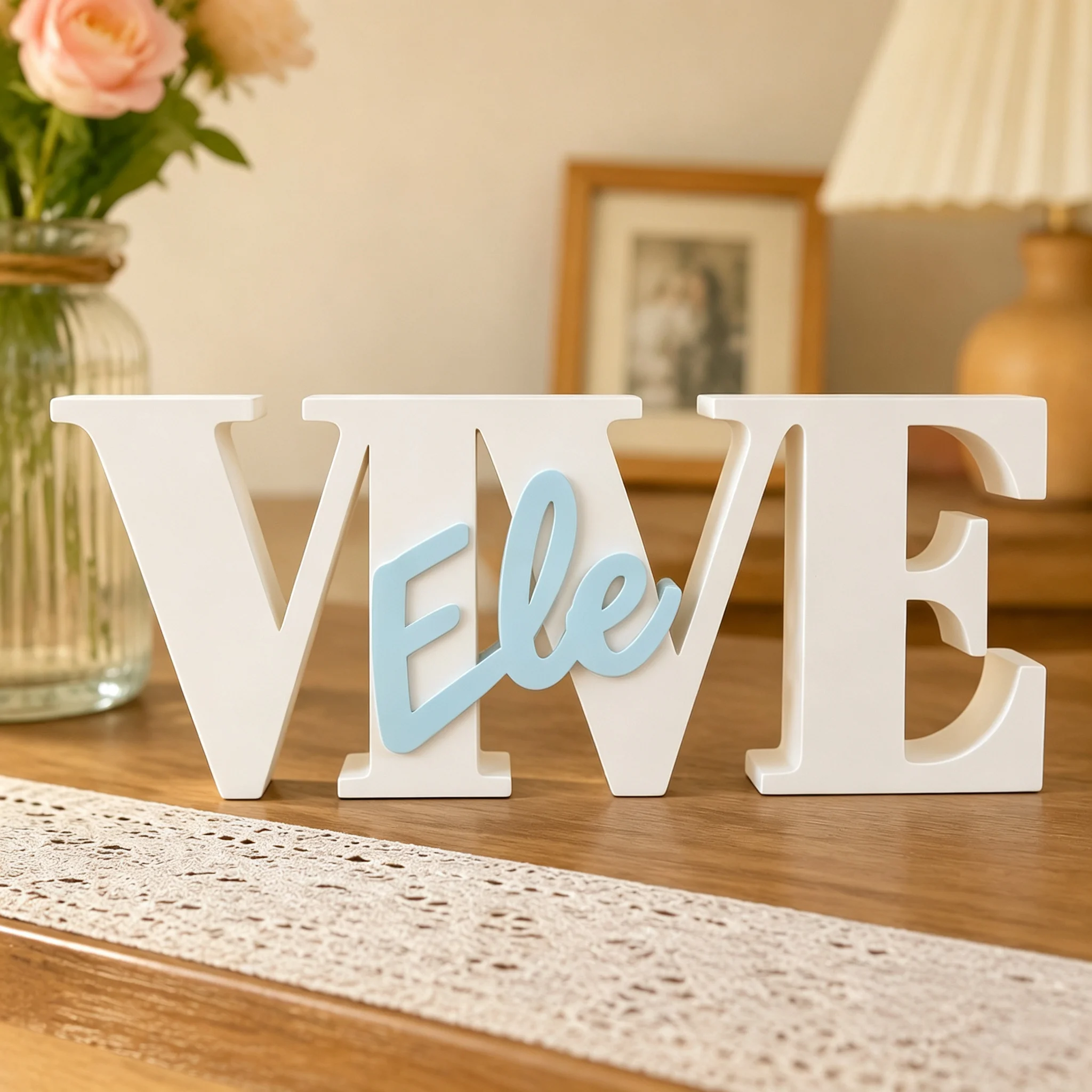 1pc Custom VIVE PVC Wooden Name Plaque,Bedroom Room Table Decor,Wedding Birthday summer Graduation Christmas Gift view 6