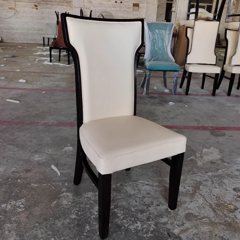 

Factory Wholesale New Chinese Simple Solid Wood Chair Soft Bag Backrest Dining Chair Home Hotel Box Restaurant Table and Chair L