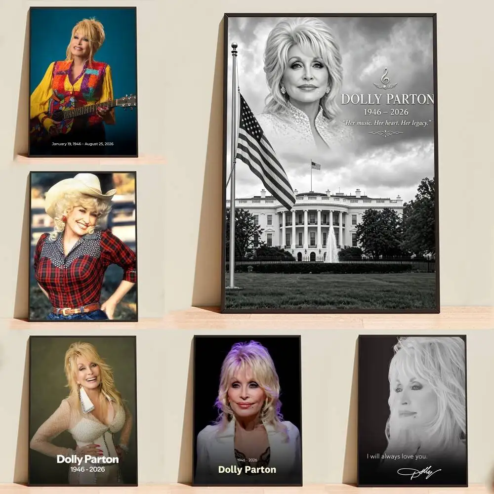 RIP Dolly Parton Tribute  Poster Self-adhesive Waterproof Paper Sticker Coffee House Bar Room Wall Decor