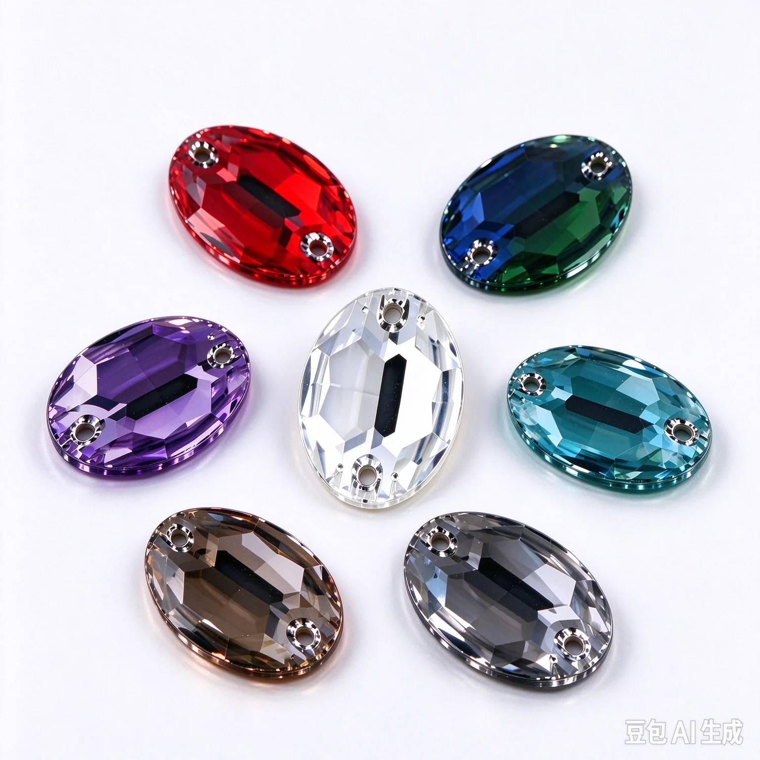 PUBRILEX Oval Glass Sewing Rhinestones Flatback Edges With Chamfers DIY Crafts Accessories Crystal Stones For Bags Decoration