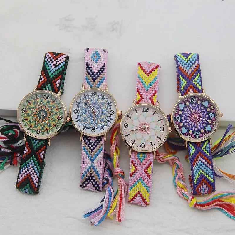 2024 New Ladies Knitted Style Watch Ladies Exquisite Disc Watches Bohemian Style Watch Birthday Gift