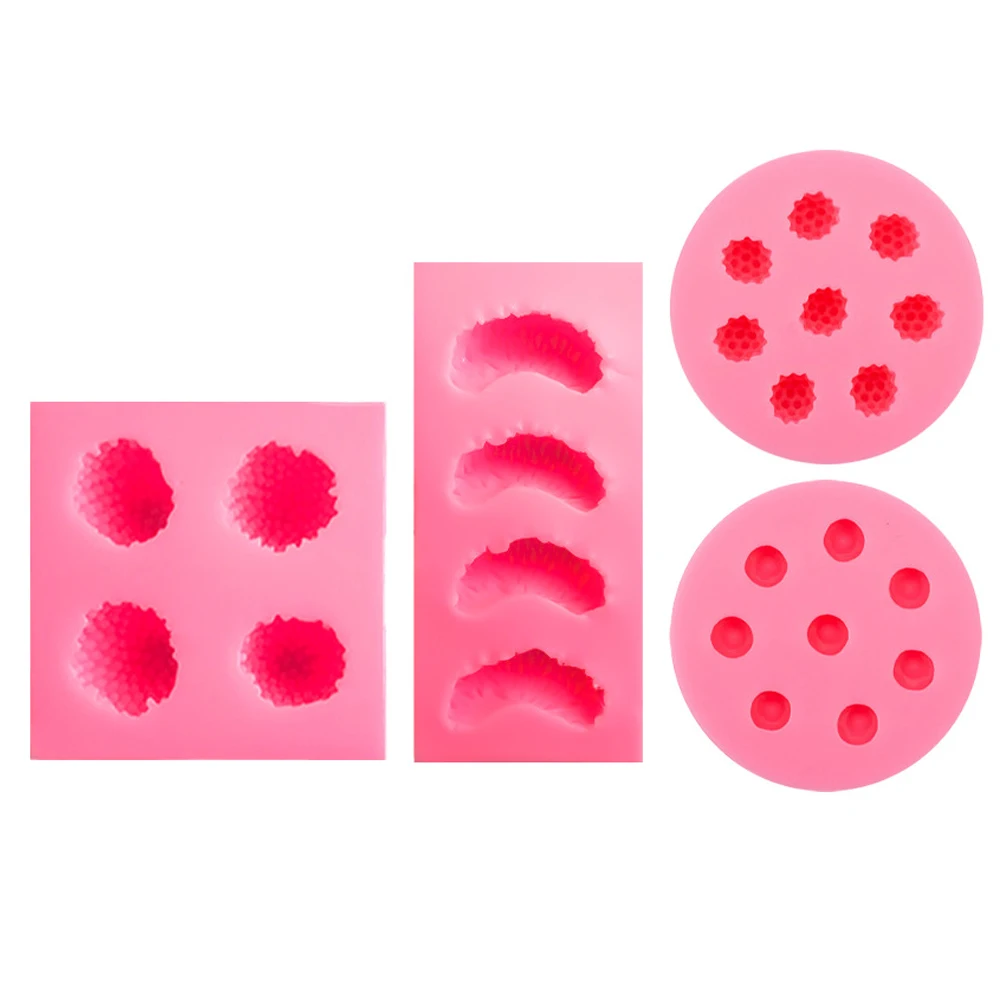 

4pcs Fruit Cake Mold Silicone Fondant Molds for Decorating Pineapple Jelly Chocolate Craft Baking Pan Dry FruitDecoration