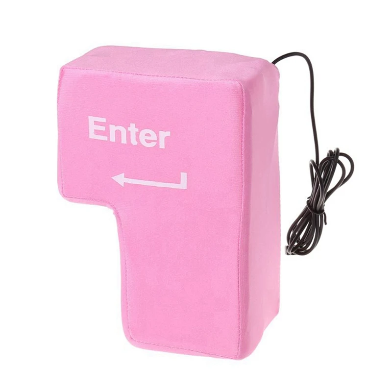 Big USB Enter Key Anti Stress Button Decompression Computer Any Vent Pillows Desktop Pillow For Programmer