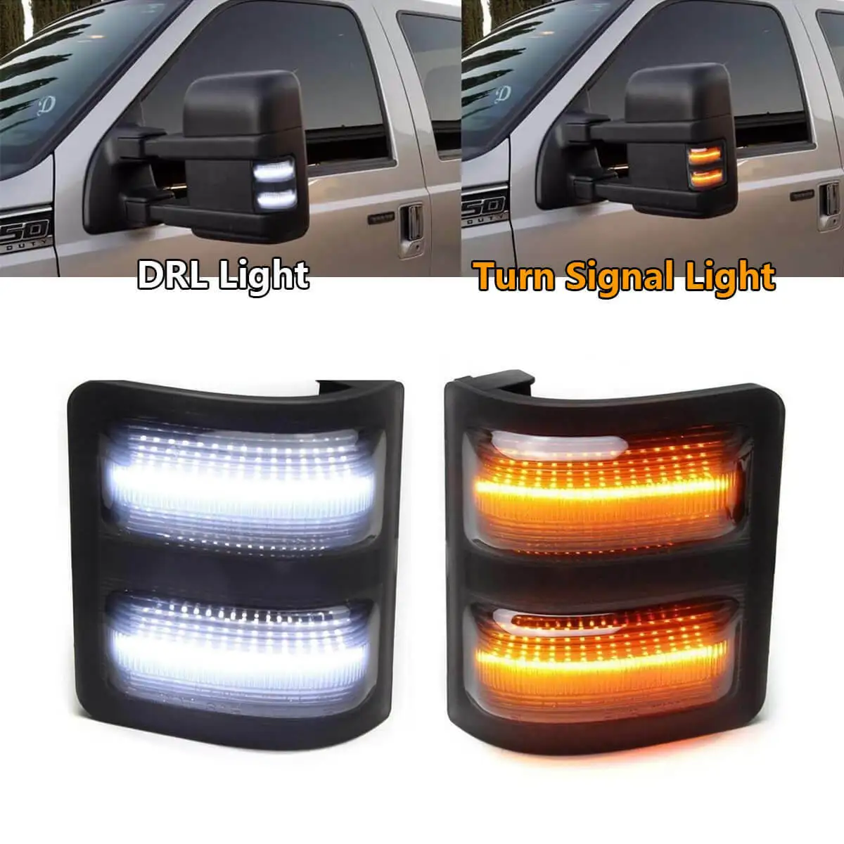 

Smoked Lens Amber LED Car Side Mirror Marker Lights For Ford 2008-2016 Ford F250 F350 F450 Super Duty Turn Signal Parking Lamp