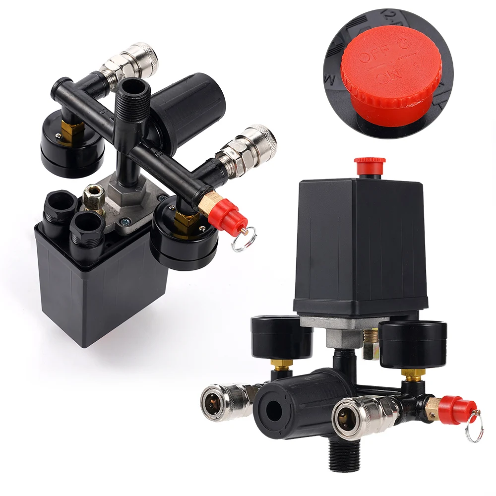 220V Pressure Regulator, Japanese-Style Quick Connector, All-Black Bracket Adopting High-Quality Quick-Connect Air Compressor