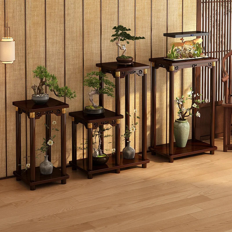 Flower table shelf decorative flower shelf balcony floor movable bamboo indoor multi-layer floor one piece delivery