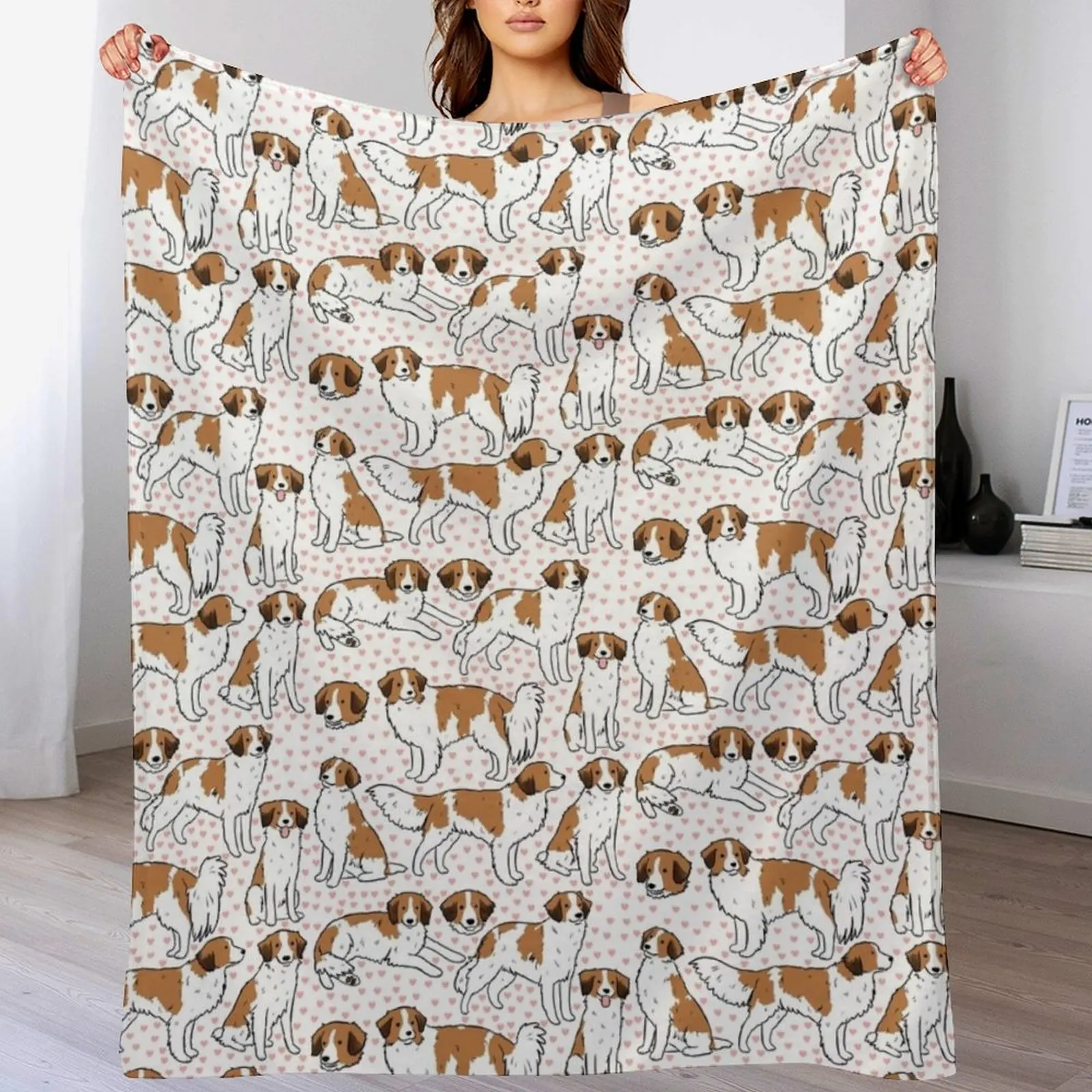 

Kooiker dog cute pattern Throw Blanket