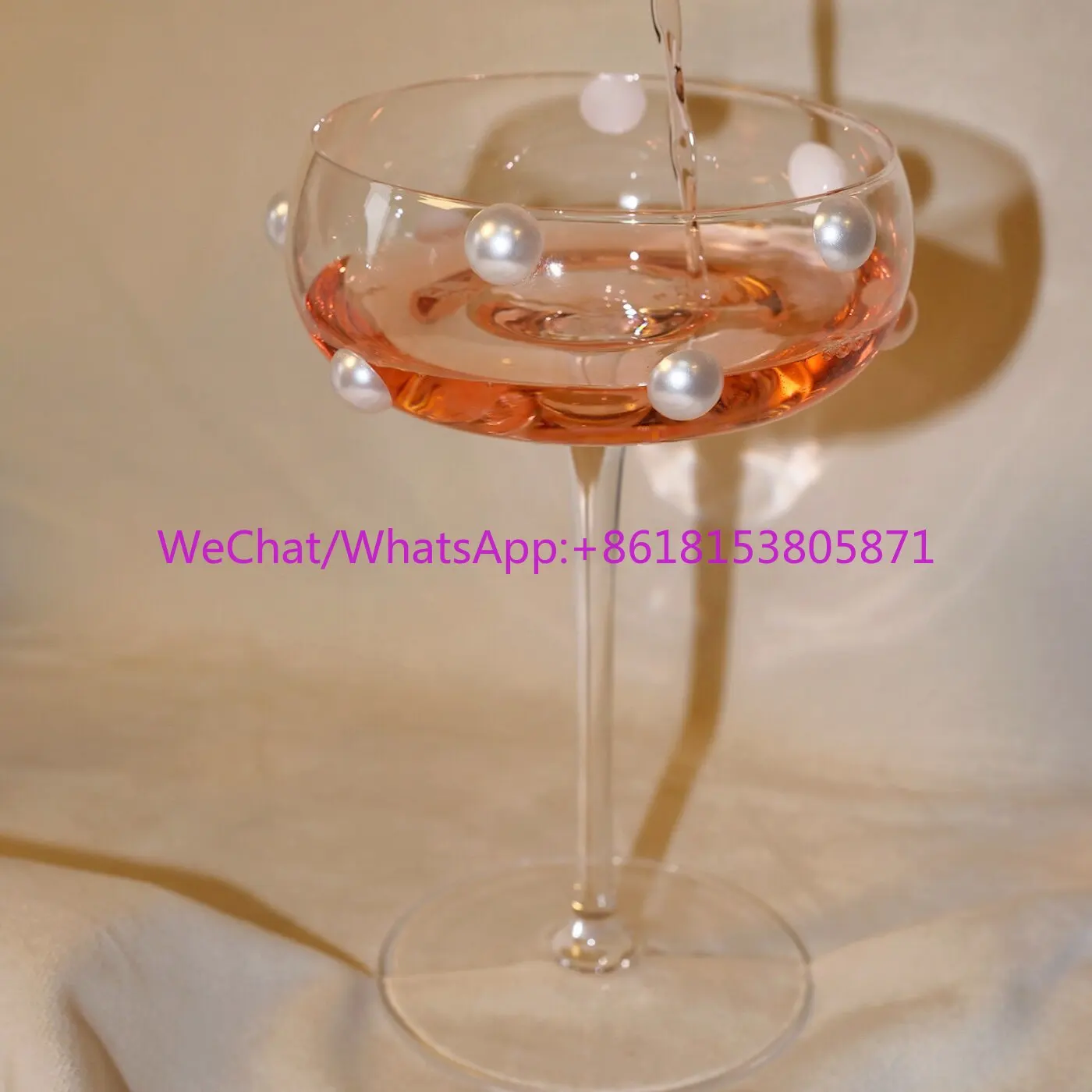 Luxury original handmade pearl patch tall glass fruit