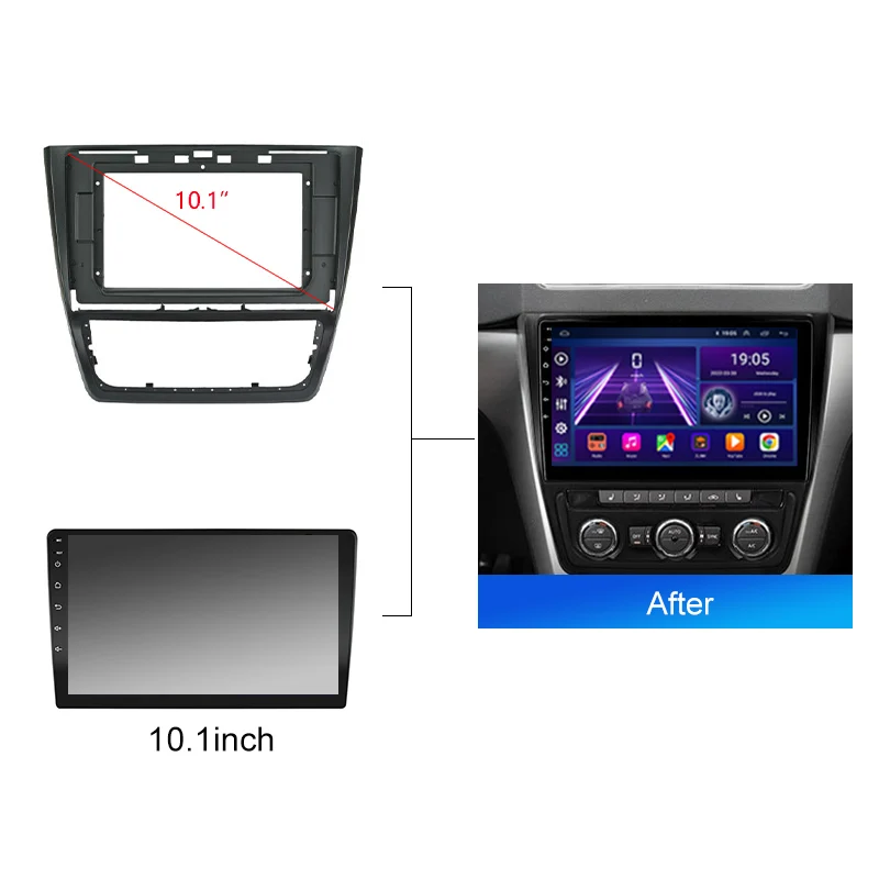 Radio de coche para Skoda Yeti 5L 2009-2014, Android, 2 Din, estéreo, bisel de montaje, Kit de marco de placa frontal