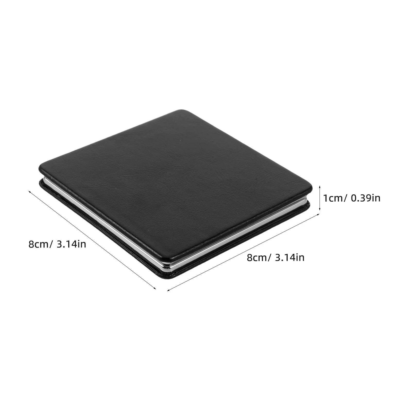 Compact Folding Travel Mirror Mini Handheld Pocket Vanity Rectangular Black Purse Handbag Backpack Office Desk Use