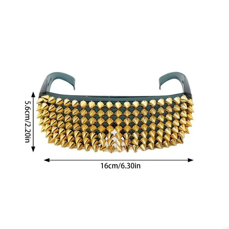 موسيقى الروك برشامات إطار مرصع النساء الرجال الشمسي أنماط الشرير جميعها مطابقة نظارات الشمس الرائعة #6