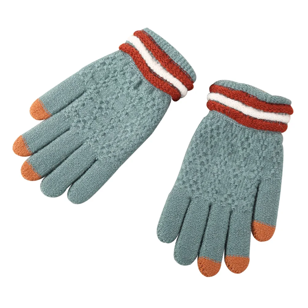 

Windproof Touch Screen For Women Men Warm Winter Sports Outdoor Cycling Hiking Full Finger Stretch Knit Mittens Touchscreen