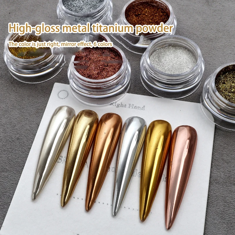 Metallic Mirror Powder Nail Art Glitter Rose Gold Champange UV Gel Polish Chrome Dust Metallic Effect Nail Painting Pigment image 2
