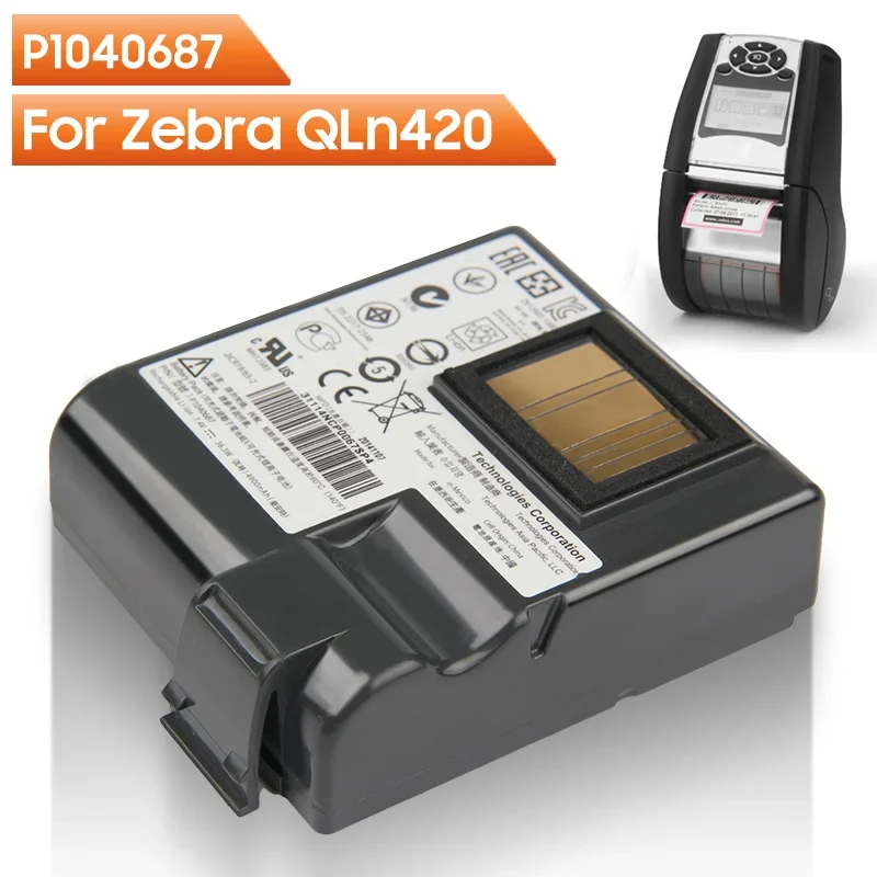 

Оригинальный запасной аккумулятор P1040687 для Zebra QLn420 ZQ630 P1050667, Подлинная перезаряжаемая батарея 4900 мАч