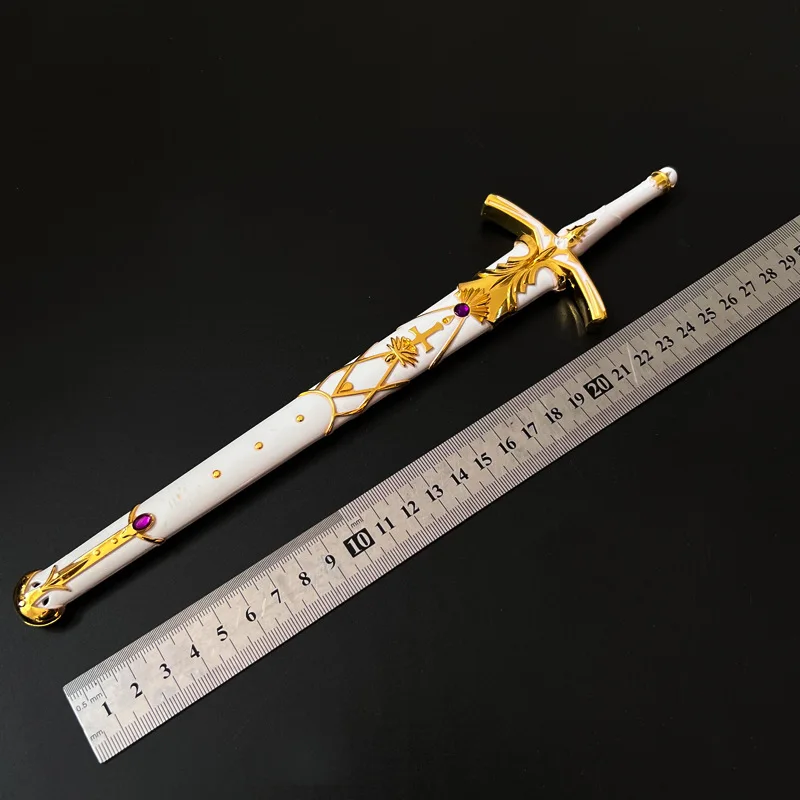 28cm Fate Grand Order Caliburn Sword Saber Lily Weapon Full Metal Craft Model Cosplay Toy Collectible Desk Ornaments Boy Gifts