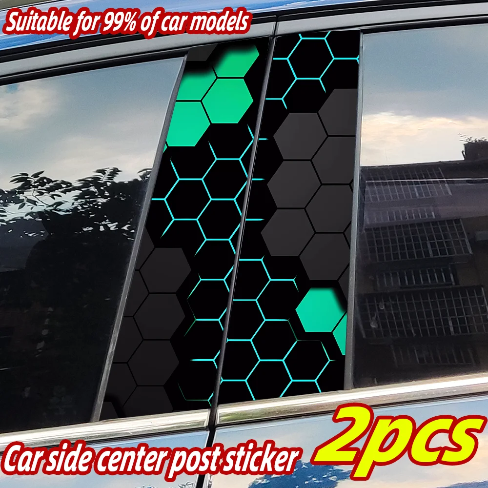 

Honeycomb Car Stickers Car B-pillar Vinyl Decals Waterproof Auto Center Pillar Sticker Cover Scratches Vehicle Decor Accessories