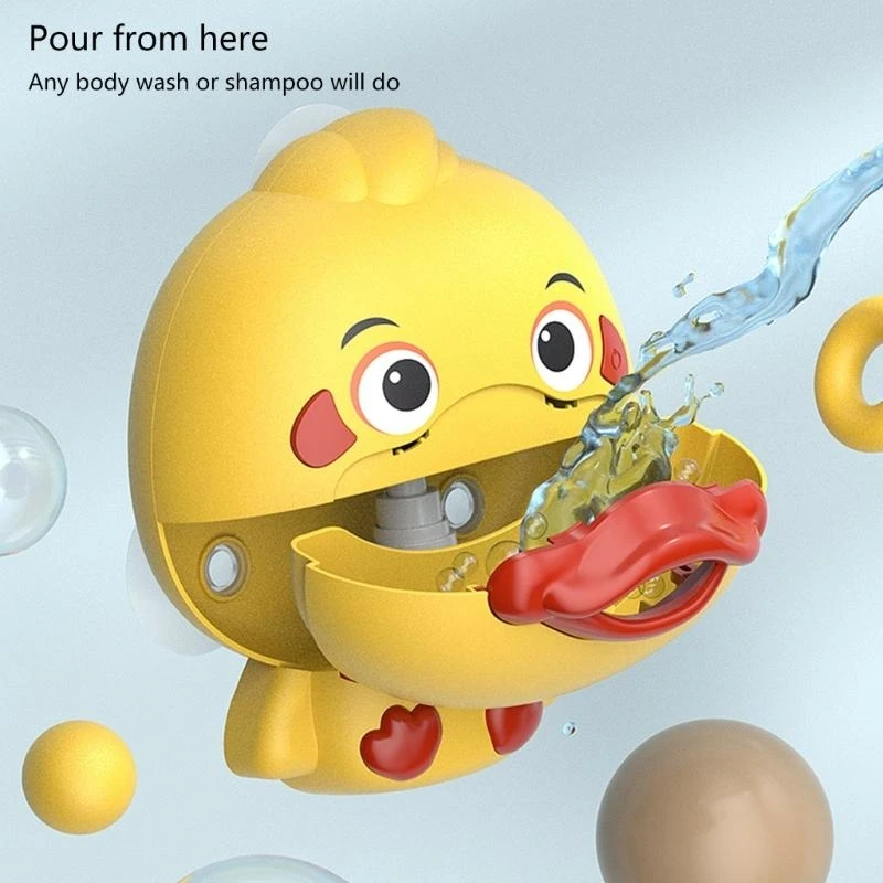 Baby Shower Toy Bath Bubble Maker Yellow Duck Toy for Boys and Girls Aged 1 to 5