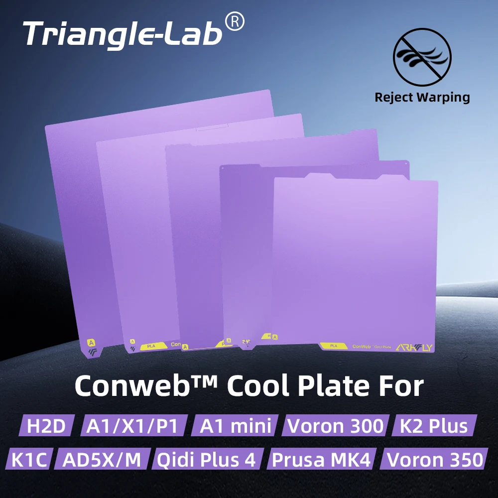 

Trianglelab&Pheetus Conwebr™ Cool Plate 186x199 235x250 256x256 305x318 355x346 369x382 for A1mini A1X1P1 K1C H2D Voron 300 K2