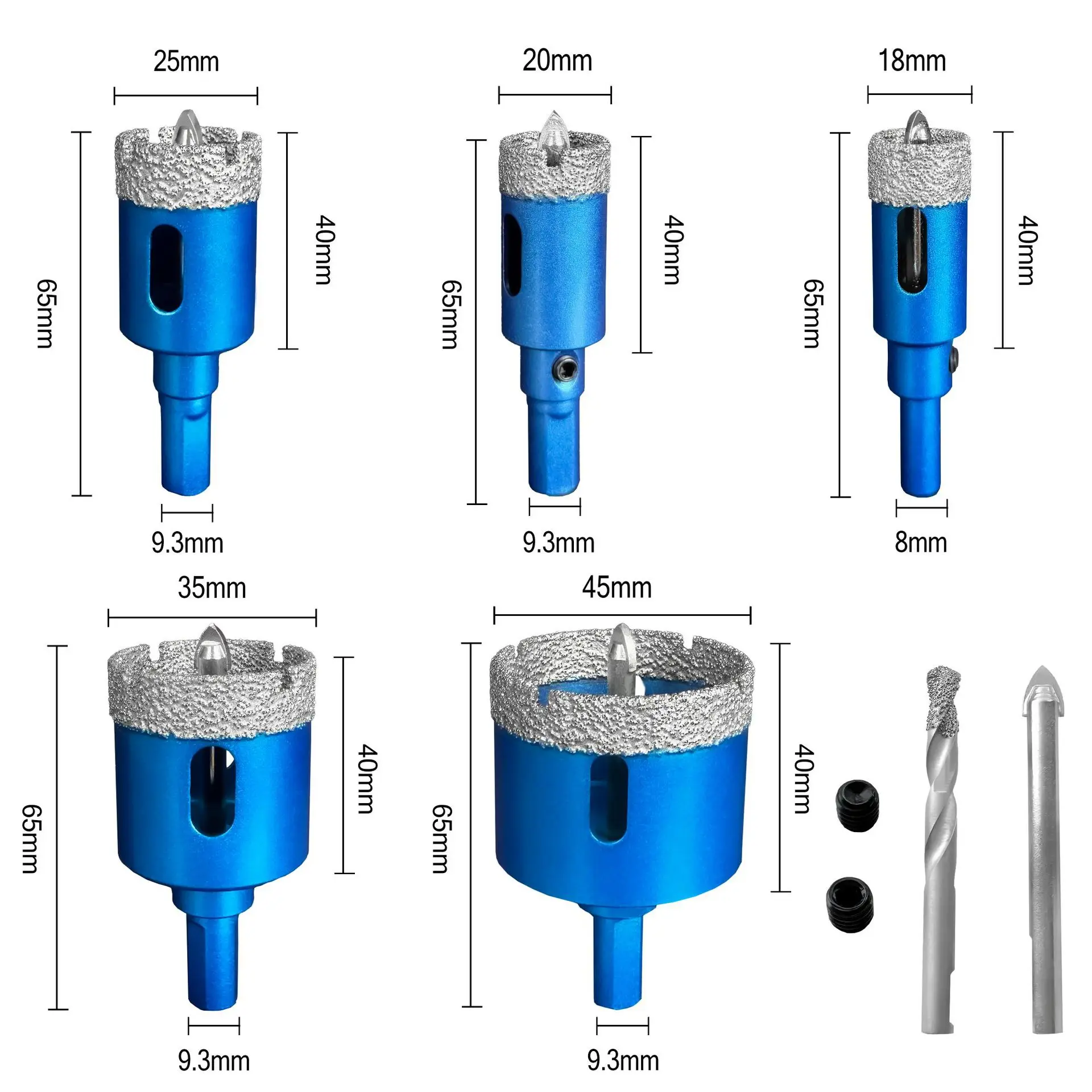 Center Drill Bit Positioning Diamond Hole Saw for Glass Tile Ceramic Marble Granite