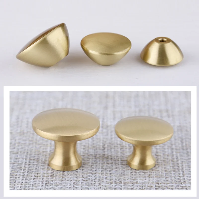 Solid Brass Small Conical Wardrobe Knobs Furniture Drawer Handles Kitchen Cabinet Door Pull Knobs Home  Kitchen  Accessories