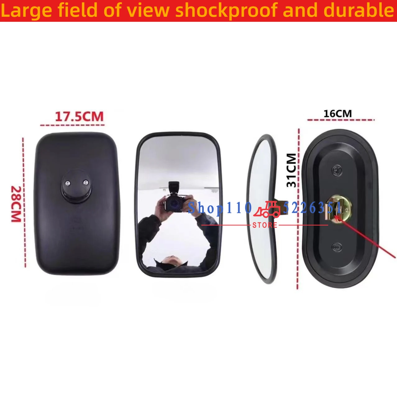 

Excavator Universal Mirror Reversing Auxiliary Rearview Mirror Reversing Mirror