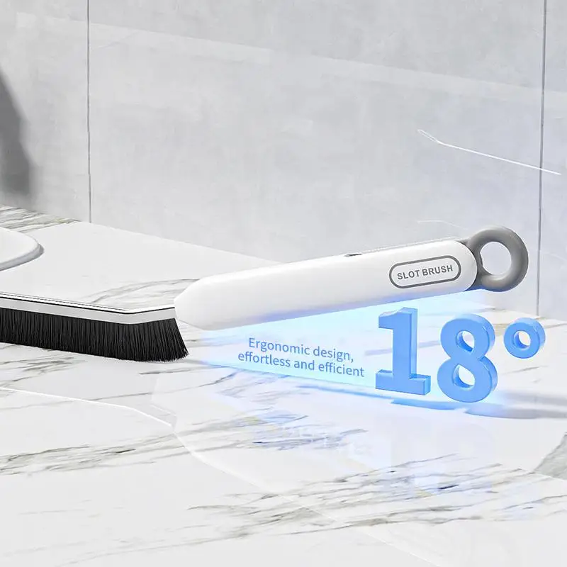 Hot Multi-functional 2-in-1 Long Crevice Tool With Scraper For Cleaning Hard-bristled Corners In Bathrooms, Kitchens, And Sinks.