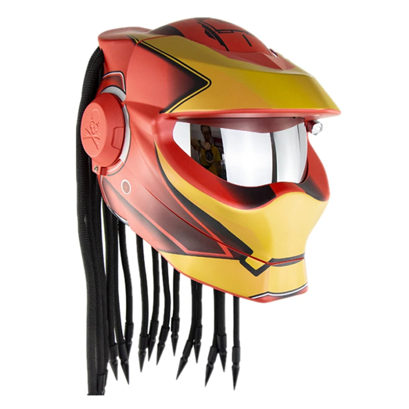 

Predator Helmet Full Face Retro Motorcycle Helmet Ironman Motorcycle Street Gear DOT ECE Approved Cool Casco Moto