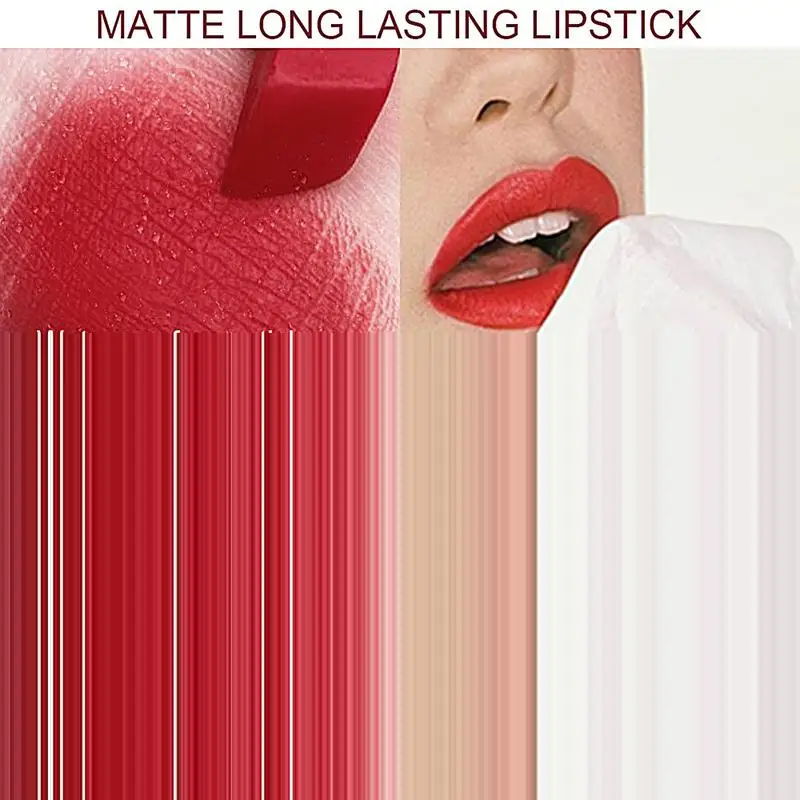 Matte Lipstick Waterproof Long Lasting Lipsticks Square Shape Non-Stick Cup Lip Gloss Highly Pigmented Quick-drying Lip Makeup