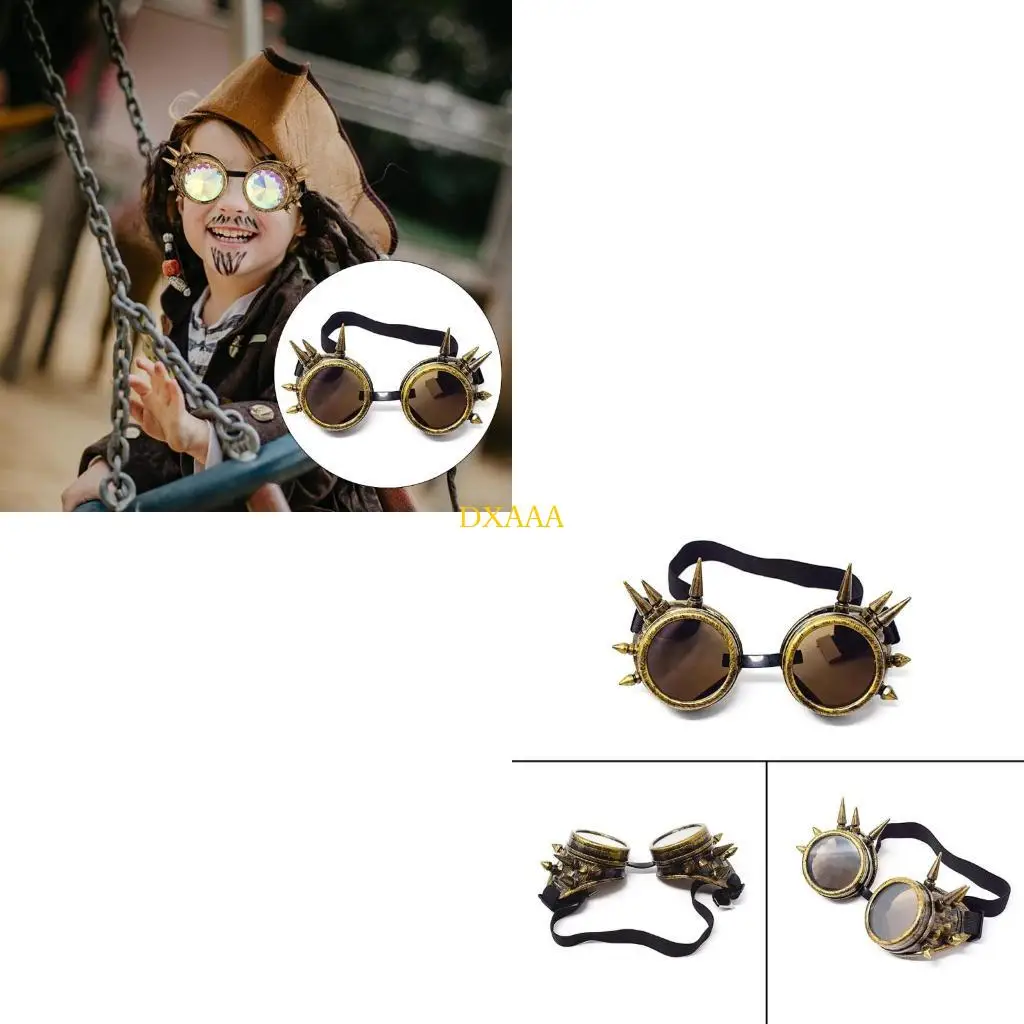

DXAA Steampunk Glasses Adult Cosplay Eyewear Goggles Halloween Decorations Unisex